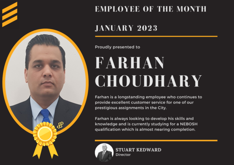 Employee of the Month – January 2023 | Universal Security